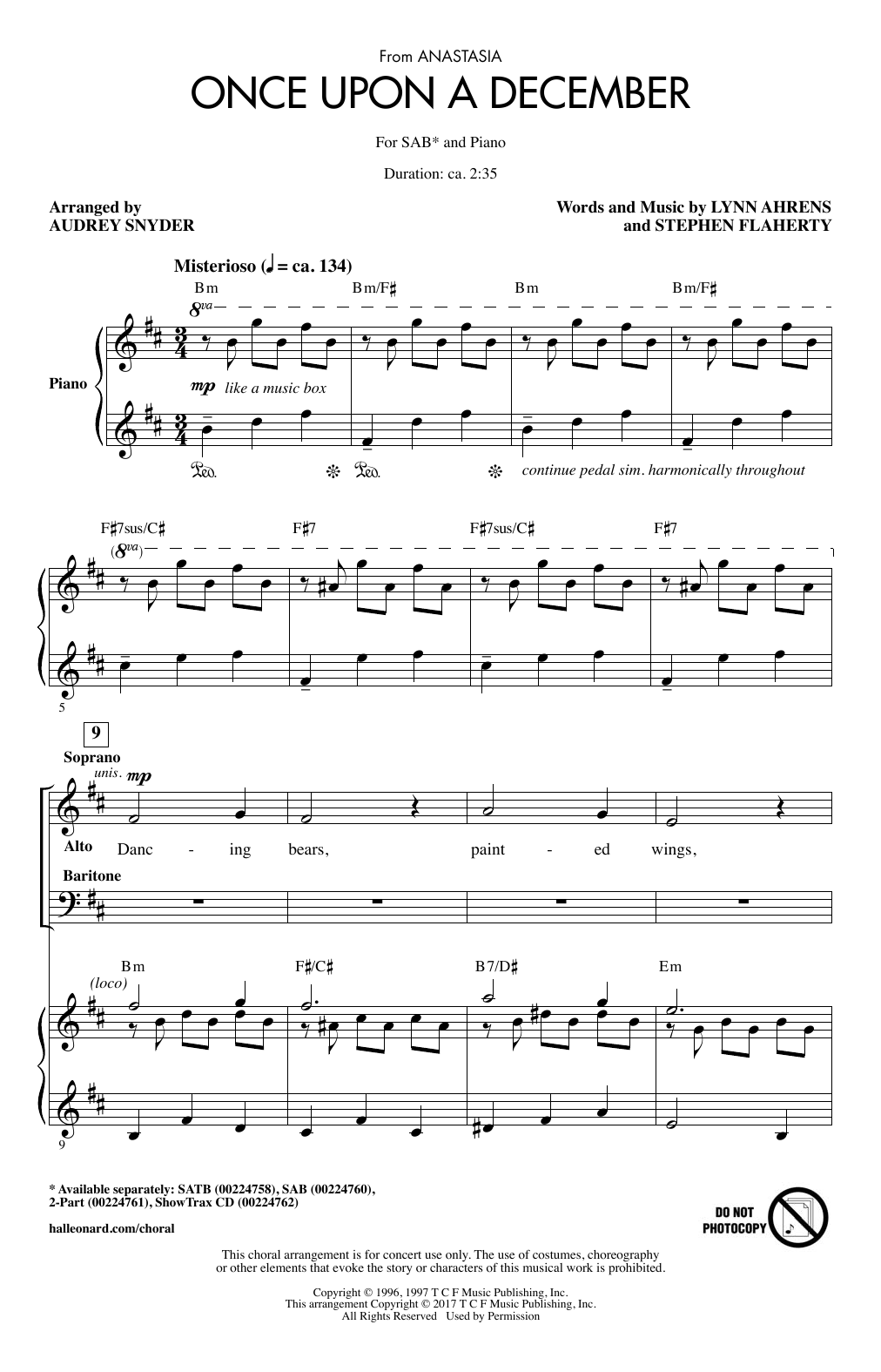 once upon a december sheet music for piano